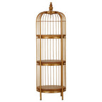 Small 3 Tier Gold Finish Birdcage Shelf Unit | Mantis