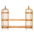 Long Gold Finish Birdcage Shelf Unit | Mantis