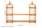 Long Gold Finish Birdcage Shelf Unit | Mantis
