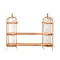 Champagne Gold Finish Birdcage Shelf Unit | Mantis