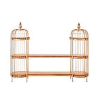Champagne Gold Finish Birdcage Shelf Unit | Mantis