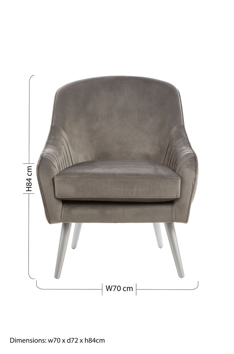 Grey Velvet Chair | Louxor