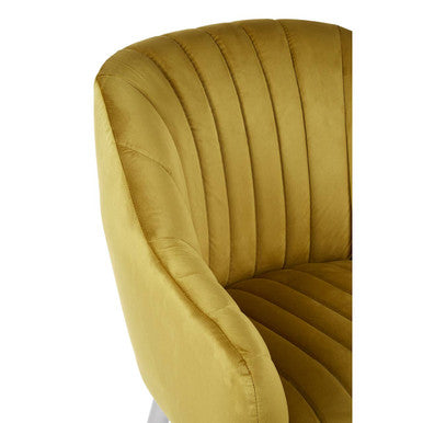 Mustard Fabric Armchair | Louxor