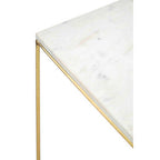 Gold Square Side Table with Agate Stone and White Marble | Vizzini
