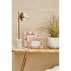 Natural and Rustic Petrified Wood Console Table Slim Brass Finish Iron Legs, Relic