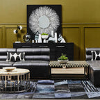 Natural Onyx Stone Top Coffee Table with Silver Stainless Steel Frame | Relic