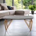 Black Marble Top Coffee Table with Gold Finish Iron Legs | Relic