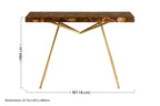 Natural Agate Console Table in Gold Warm Brass Tone Finish | Relic