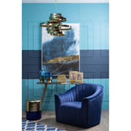 Natural Agate Console Table in Gold Warm Brass Tone Finish | Relic