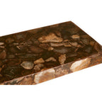 Natural Agate Console Table in Gold Warm Brass Tone Finish | Relic