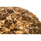 Natural Agate Top Round Coffee Table with Reflective Stainless Steel Base | Relic