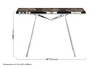 Black Resin and Wooden Console Table with Sleek Stainless Steel Silver Legs | Relic