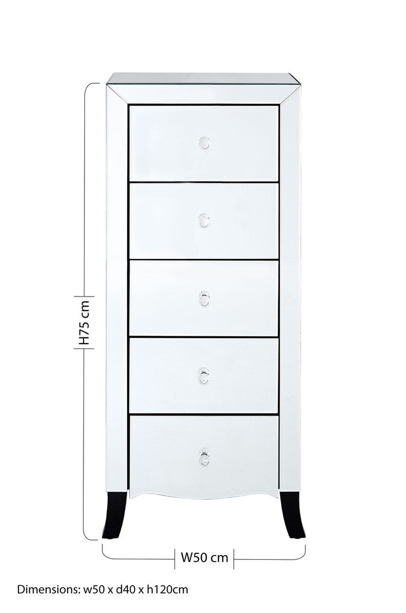 Chest of 5 Drawer with Mirror Frame | Graciela