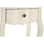 White Wooden 2-Drawer Bedside Table with Brass Finished Handles | Loire