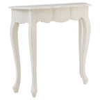 White Bayur Wood Console Table with Rustic Weathered Detail | Loire