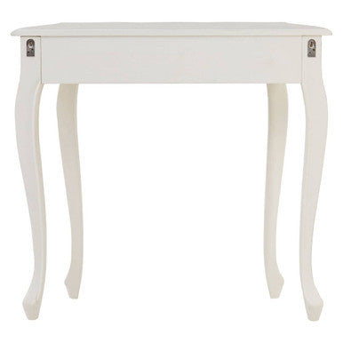 White Bayur Wood Console Table with Rustic Weathered Detail | Loire