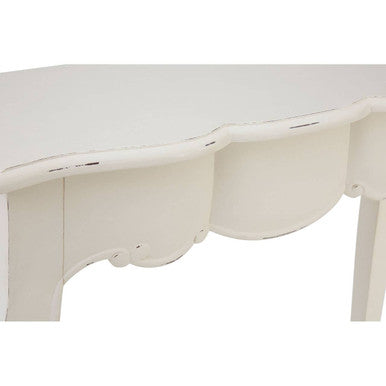White Bayur Wood Console Table with Rustic Weathered Detail | Loire
