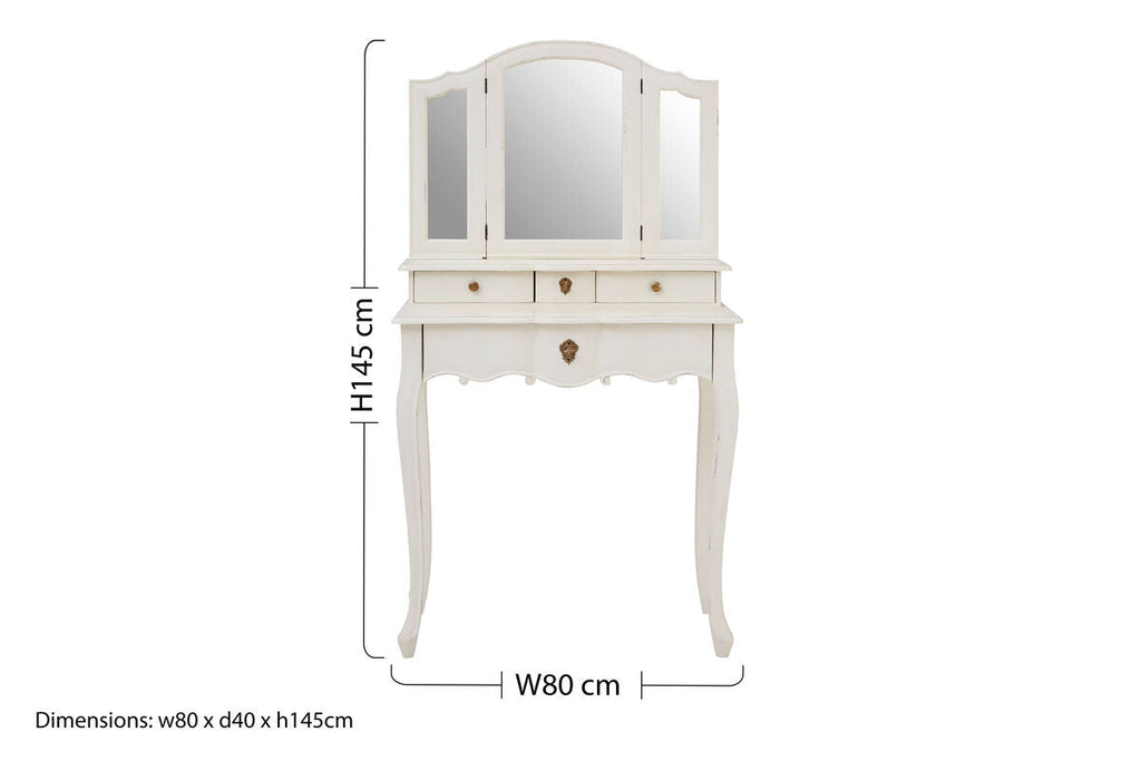 White Dressing Table with Adjustable Mirror | Loire
