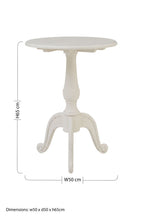 Weathered White Finish Round Bayur Wood Pedestal Table | Loire