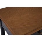 Natural Wooden Top and Black Bayur Wood 1-Drawer Console Table with Brass Handles | Loire