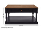 Black and Natural Wooden Coffee Table with 1 Slim Storage Drawer | Loire