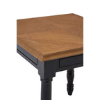 Black Side Table with Textured Bayur Wood and Carved Detail | Loire