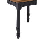 Black Side Table with Textured Bayur Wood and Carved Detail | Loire