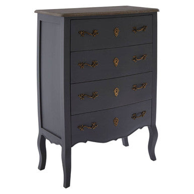 4 Drawer Dark Grey Chest | Loire