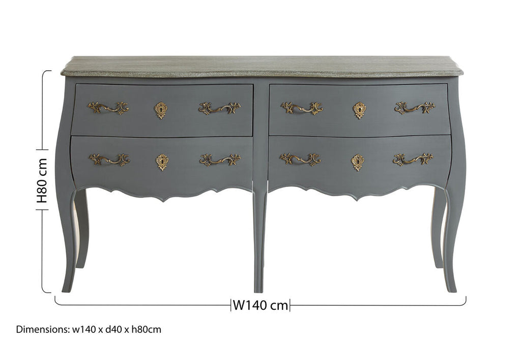 Grey 4 Drawer Sideboard | Loire