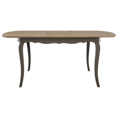 Dark Grey Bayur Wood Dining Table with Natural Wood Top | Loire