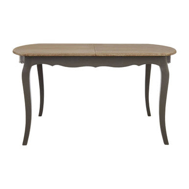 Dark Grey Bayur Wood Dining Table with Natural Wood Top | Loire