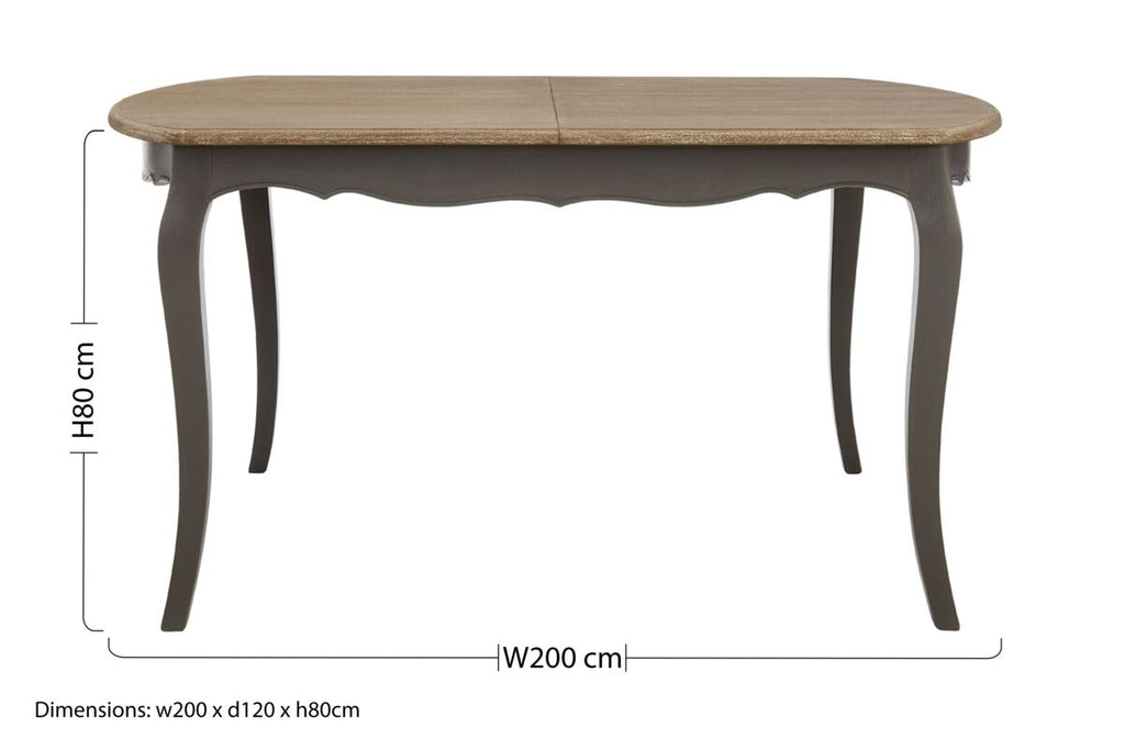 Dark Grey Bayur Wood Dining Table with Natural Wood Top | Loire