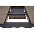 Dark Grey Bayur Wood Dining Table with Natural Wood Top | Loire