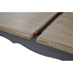Dark Grey Bayur Wood Dining Table with Natural Wood Top | Loire