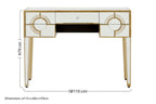 Mirrored Glass Console Table with Five Drawers and Crystal Style Knobs | Knightsbridge