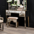 Mirrored Glass Console Table with Five Drawers and Crystal Style Knobs | Knightsbridge