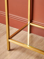 Gloss Black Wooden Cabinet Console Table with 2 Drawers and Gold Metal Frame | Kensington Townhouse