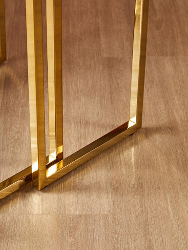 Set of 2 Glossy Black Tops Wooden Nesting Tables with Gold Finish Iron Base | Kensington Townhouse