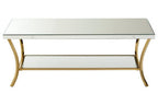 Silver Mirrored Top Coffee Table with Gold Metal Curved Legs | Kensington Townhouse