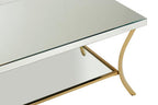 Silver Mirrored Top Coffee Table with Gold Metal Curved Legs | Kensington Townhouse
