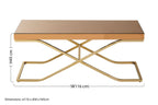Light Brown Glass Top Coffee Table with Gold Finish Iron Frame | Kensington Townhouse