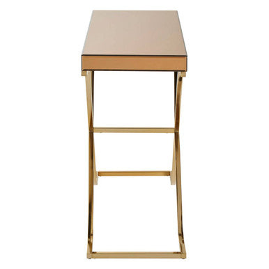 Brown Glass Top Console Table with Gold Iron Frame | Kensington Townhouse