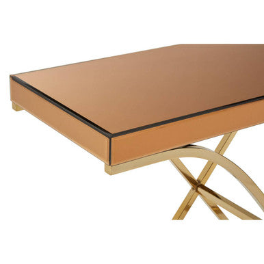 Brown Glass Top Console Table with Gold Iron Frame | Kensington Townhouse