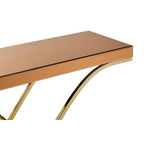 Brown Glass Top Console Table with Gold Iron Frame | Kensington Townhouse