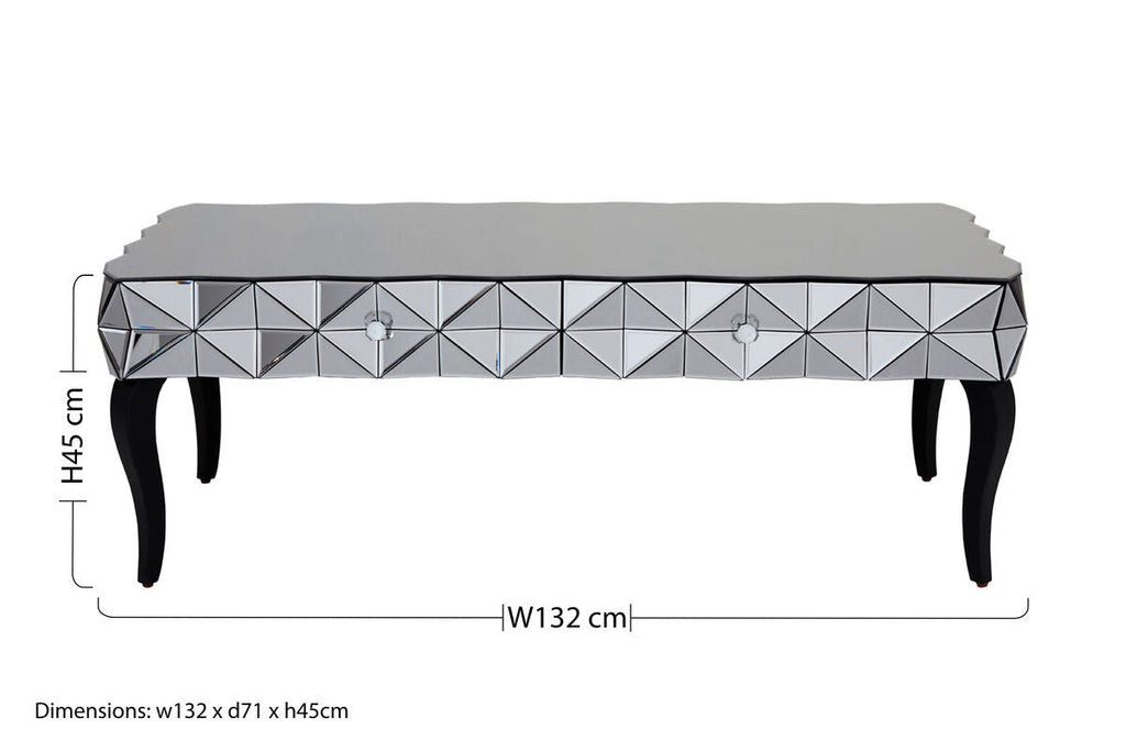 Silve Rectangular Coffee Table with Smoked Glass Detail | Soho