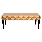 Geometric Coffee Table with 3D Glass Detail with Black and Copper Finish | Soho