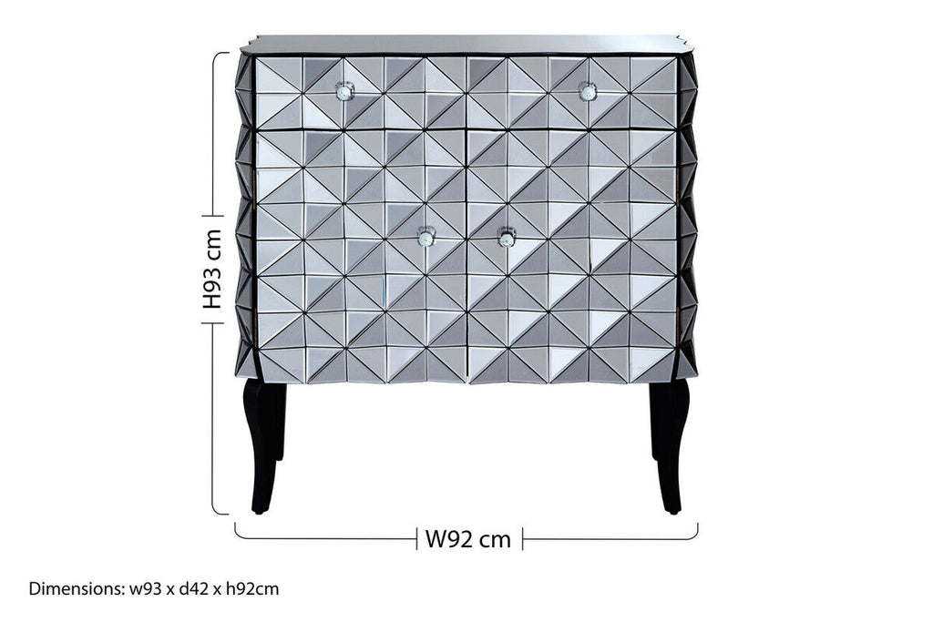 2 Door Silver Finish Sideboard | Soho