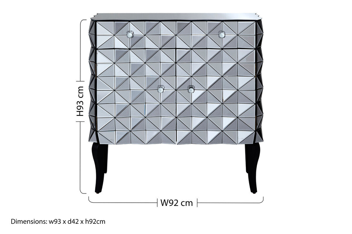 2 Door Silver Finish Sideboard | Soho