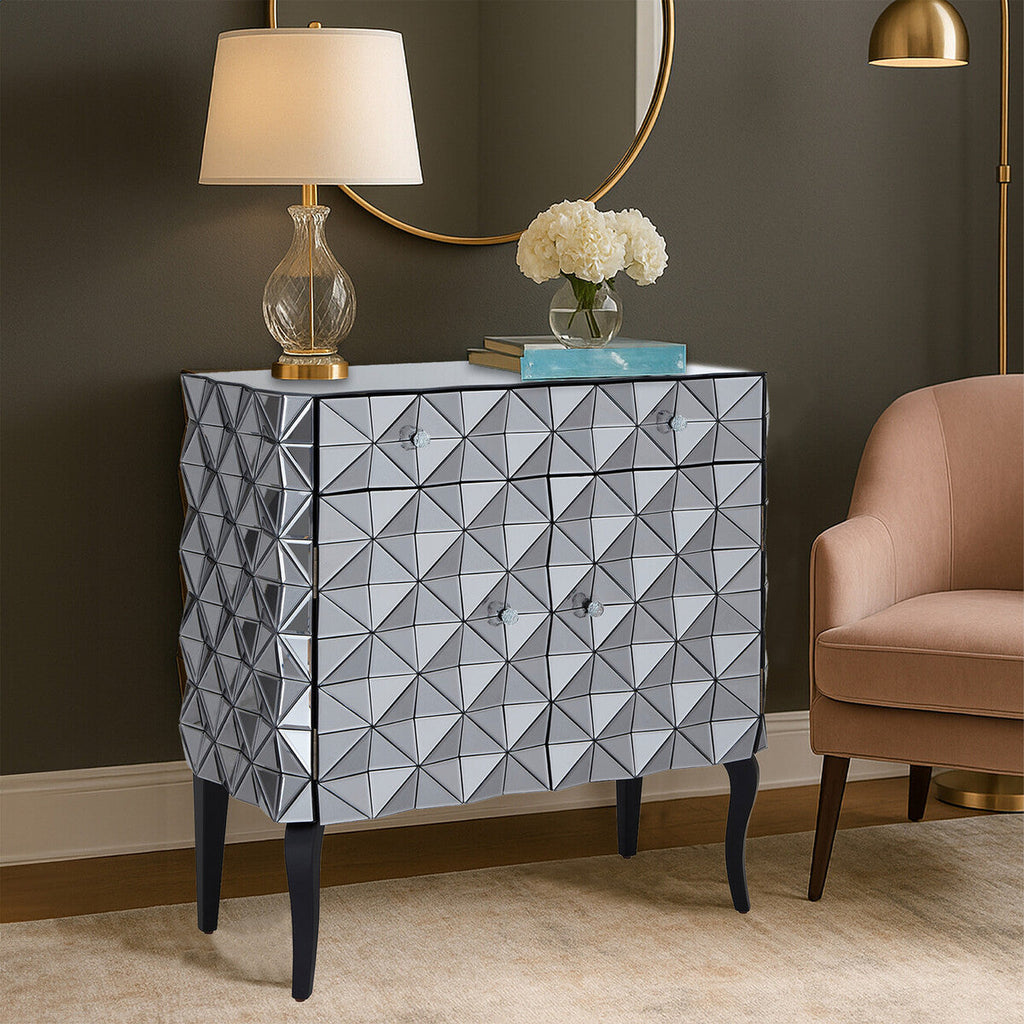 2 Door Silver Finish Sideboard | Soho