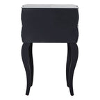 Silver Smoked 3D Geometric Glass Front 2-Drawer Bedside Table with Cut Glass Handles and Cabriole Legs | Soho